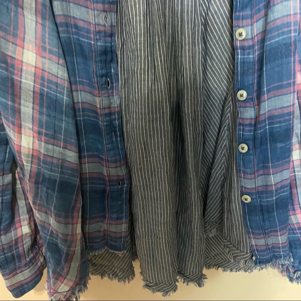 FREE PEOPLE SEEKING STARLIGHT PLAID FLANNEL SHIRT SIZE MEDIUM - Picture 6 of 11